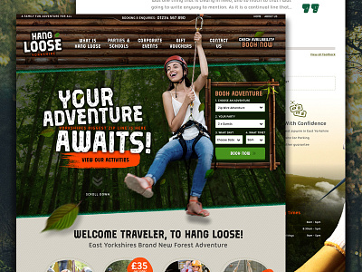 Hang Loose Website - Concept adventure forest ux web design zipline