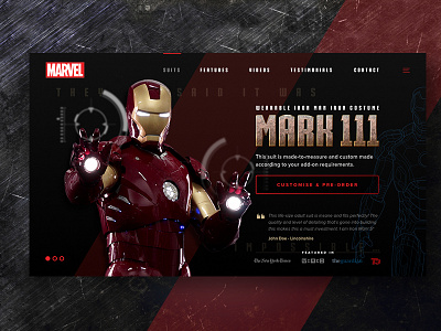 Daily UI Challenge #03 — Landing Page daily flat interface iron man landing page ui ux website