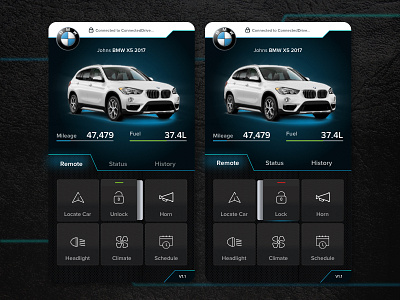 Daily UI Challenge #007 — Settings app bmw car card daily ui flat interface remote settings ui ux