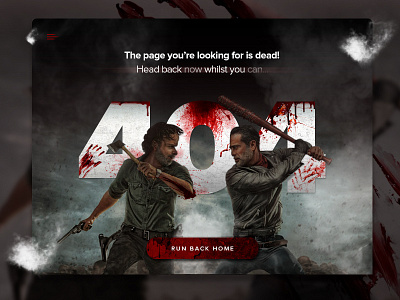 Daily UI Challenge #008 — The Walking Dead 404 404 daily flat interface the walking dead ui
