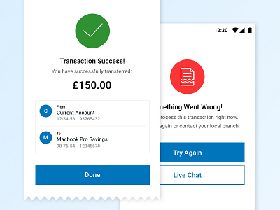 Daily UI Challenge #011 — Flash Message bank daily ui design error interface sketch success transaction ui user experience ux