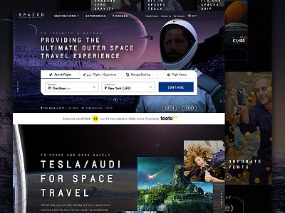 SPACED Challenge - Home booking ecommerce interface social proof space travel spaced spacedchallenge travel web design