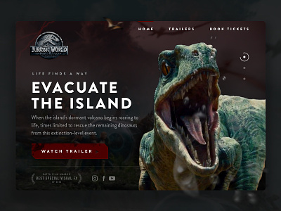 Jurassic World Fallen Kingdom Slider dinosaur jurassic movie slider ui ux webdesign