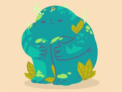 Golem character design forest giant illustration nature photoshop