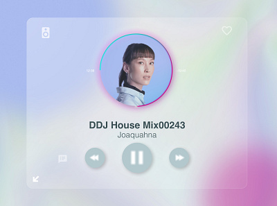 Glassmorphism Music Player UI dailyui dailyui009 dailyuichallenge design design a day glassmorphism house music minimal ui