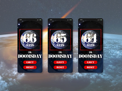 Doom app countdowntimer dailyui dailyui014 dailyuichallenge design design a day doomsday timer timer app ui
