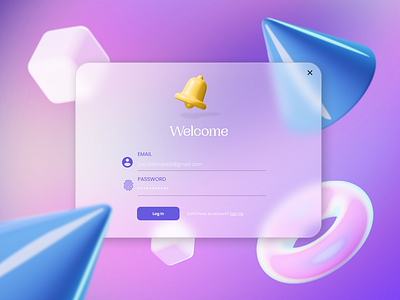 Live Mas Fan Club Modal 3d design dailyui dailyui016 dailyuichallenge design design a day glassmorphism minimal modal overlay popup sign in ui
