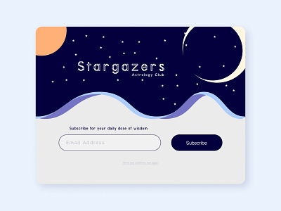Stargazers: Astrology Club astrology astrology club dailyui dailyuichallenge design design a day minimal stargazers subscribe subscribe form ui