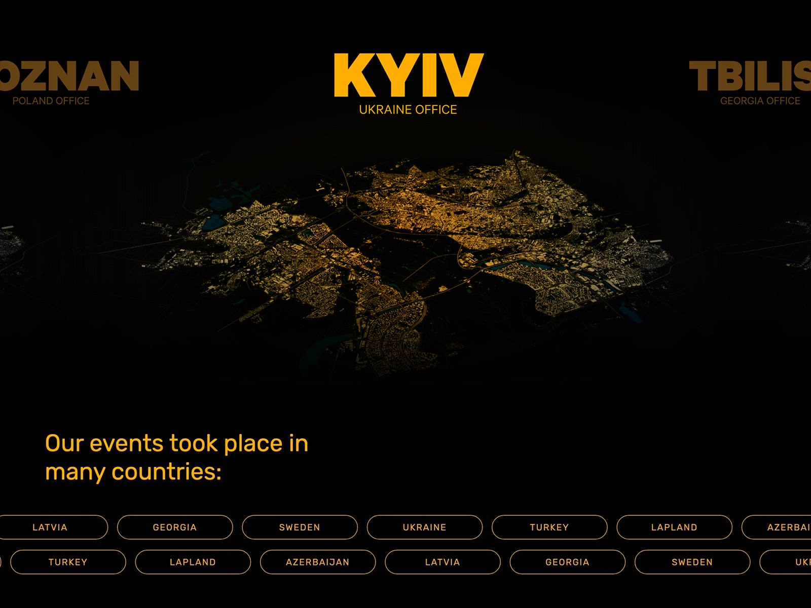 A new sunshine project in progress animation design event event agency kyiv map marakas ui web website