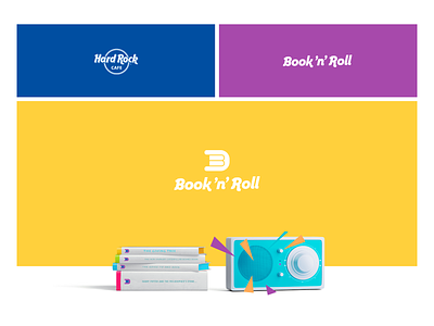 Book'n'Roll book books branding children childrens book design icon logo logo design logotype naming rock typography ui web website