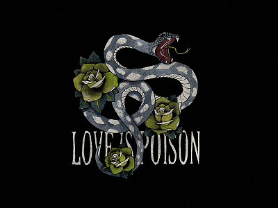 Love is Poison fashion handdraw poison print snake tshirt