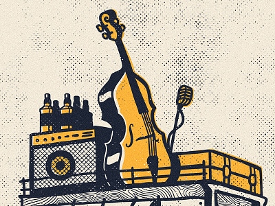 Open Folk barcelona bass folk guitar illustration illustrator music photoshop retro rock vintage whisky