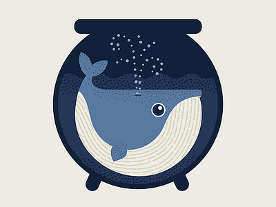 Whale You Be My Friend fishbowl illustration whale
