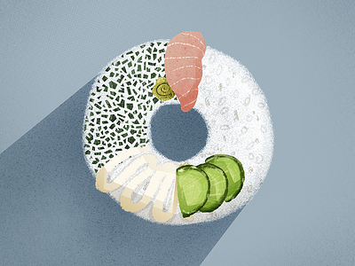 Sushi Doughnut doughnut food illustration japanese food sushi yum