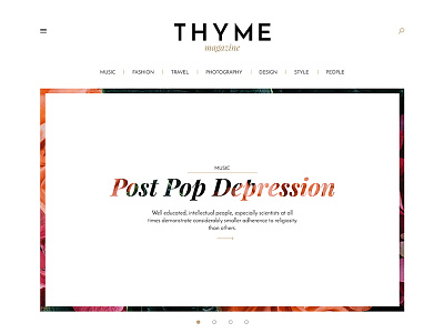 Thyme online magazine design digital design graphic design interface minimal portal ui ux webdesign