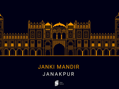 Janki Mandir - Janakpur architechture design illustraor illustration janakpur kathmandu lineart nepal pentool vector