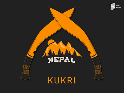 KUKRI branding icon illustration kukri nepal vector
