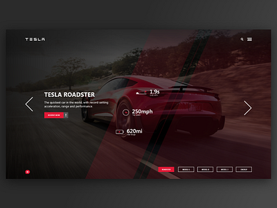 UI Tesla - concept dark design roadster tesla ui