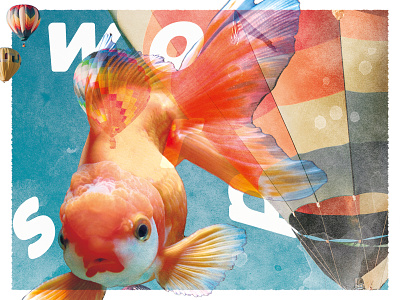 Fishy words. colors cover art poster design stuff