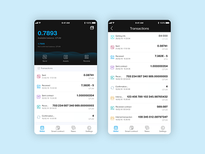 QTUM Mobile Wallet App cryptocurrency design mobile app ui ux wallet