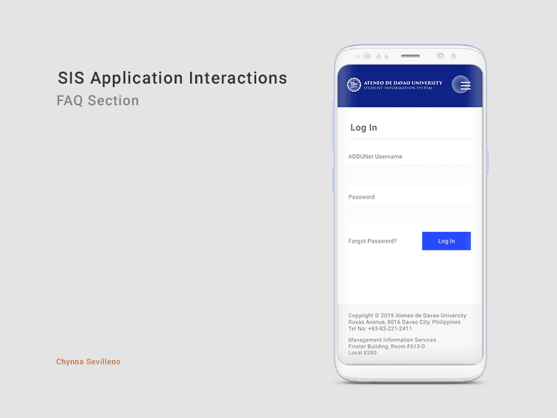 SIS Application: FAQ Section adobe xd mobile animation prototype uxd