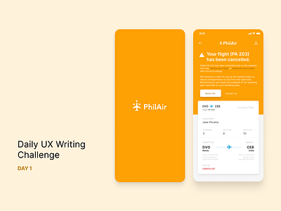 Daily UX Writing: Day 1 flight microcopy mobile ui ux ux writing