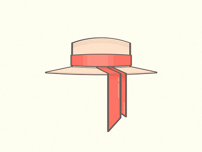 Gondolier design flat hat icon illustration red ribbon vector