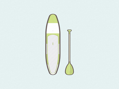 Paddle Board blue board design flat green icon illustration lake paddle summer