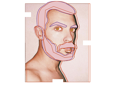 Portrait - version I design dribbble illustration illustrator line art minimal pink portrait vector