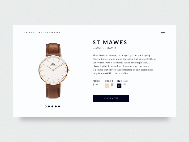 DW Watch preview aftereffects animation clock ecommorce english page photoshop product typography ui ux watch