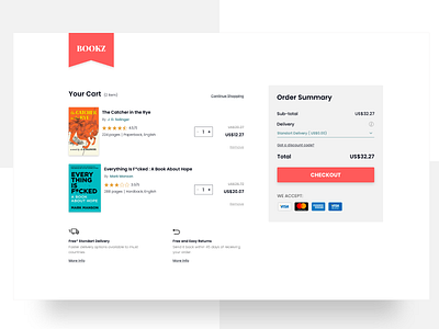 Cart Screen UI for BOOKZ 🛒