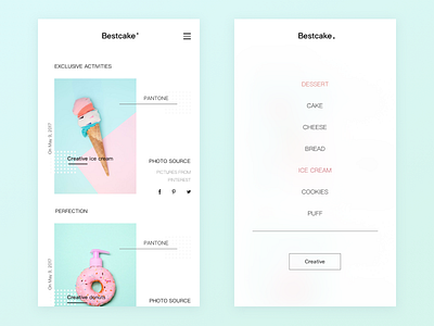 Record new ideas design food ui