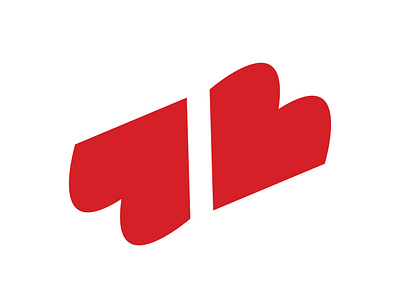 Double Hearts ♥️ "Letter B" Monogram. branding design graphic design icon illustration illustrator lettering logo minimal typography ui vector