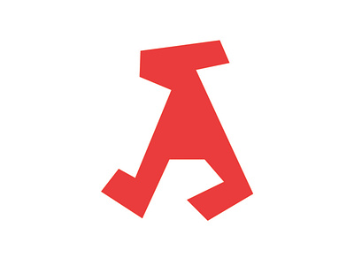 Walking Letter A Logo.