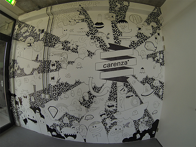 Wallpiece Finished blackwhite drawing edding gopro illustration markers sketch wall