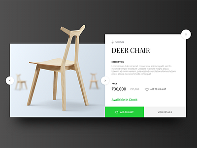 E-commerce - Furniture Quick View Card add to cart card chair ecommerce flat furniture minimal quick view store