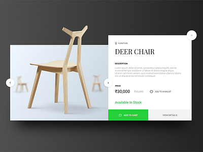 E-commerce - Furniture Quick View Card