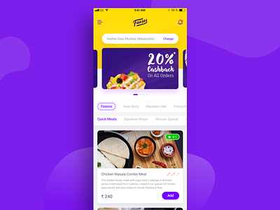 Faasos Redesign Concept app food online order restaurant shop