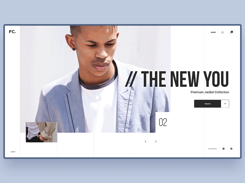 FC animation fashion interaction landing shop ui