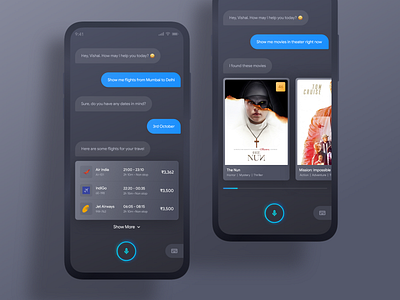 Virtual Assistant Dark UI