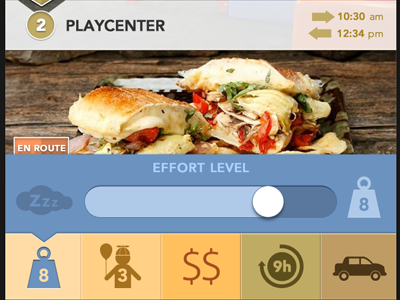 Day Out - Agenda List app effort level flat icons interface iphone slide bar ui