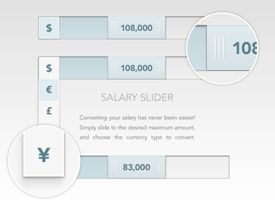 Salary Slider slider minimalism clean design modern white ui ux interface