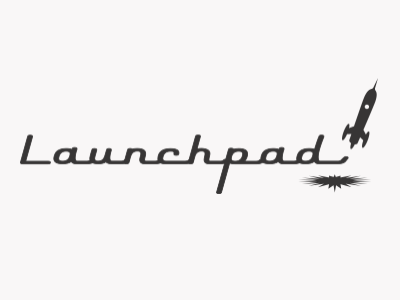Launchpad Logo Square mid century rocket logo identity