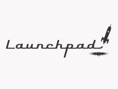 Launchpad Logo Square identity logo mid century rocket