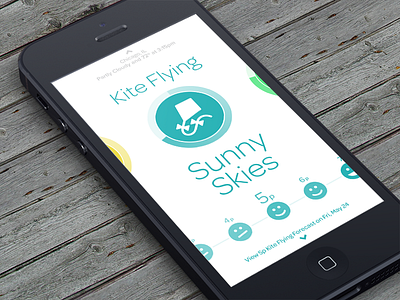 Foresee - Go Fly a Kite... activity app blue bright clean colorful flat icons ios iphone minimal planning simple ui weather