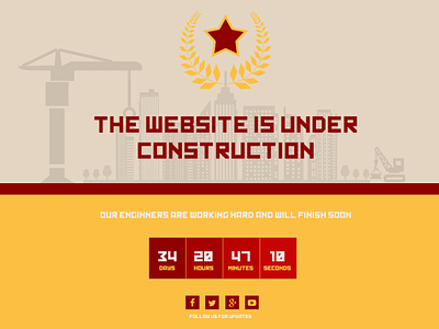 Soviet Style Under Construction Page design illustration landing page photoshop soviet under construction web webdesign