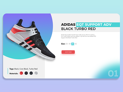 Adidas product page concept by Silviu Vintila on Dribbble