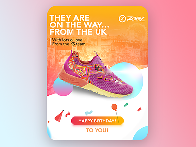 Gift card gift card girl shoes hapy birthday snickers ui uk ux whishes zoot