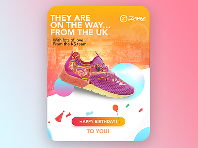 Gift card gift card girl shoes hapy birthday snickers ui uk ux whishes zoot