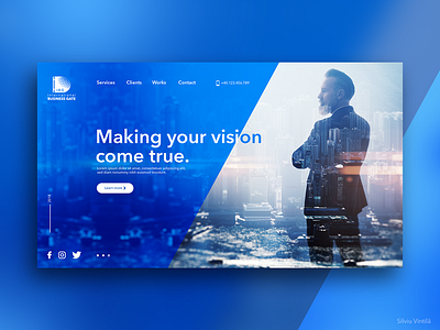 Homepage concept - International Business Gate blue brand business design double exposure future graphic glass effect gradient graphic design homepage homepage design international investments logo ui ui design ux webdesign website concept xddailychallenge